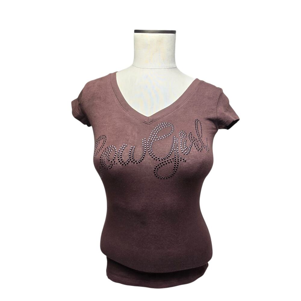 Finamoda Women's Pullover Top Short Sleeve Size Small Rosy Brown